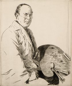 Autorretrato, século 20 (gravura) de Joseph Simpson