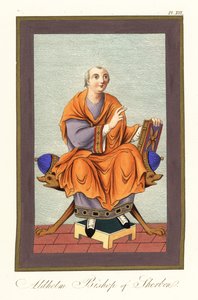 Aldhelm, Bispo de Sherborn c639-709 ,1851 (gravura)