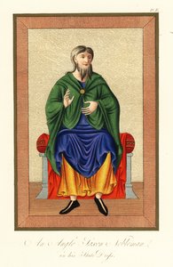 Nobre anglo-saxão em seu vestido de estado, século VIII, 1845 (gravura)