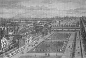 Antiga visão do Palácio de St Jamess, Westminster, Londres, antes do Grande Incêndio de Londres, c1870 1878