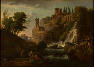 Francês: Les Cascatelles de Tivoli Paisagem de Tivoli de Joseph Vernet