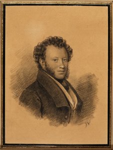 Retrato do autor Alexander S. Pushkin 1799-1837, 1827