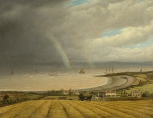 Uma vista de Portishead em direção ao País de Gales, c.1832 de Joseph Walter