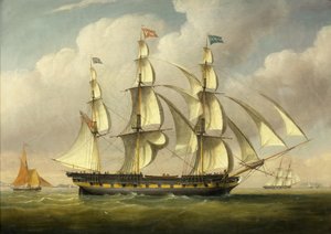O navio &39;Severn&39;, c.1835 (óleo sobre tela)
