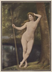 Uma ninfa de caça (cor litho) de Joseph Wencker