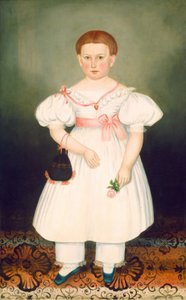 Menina com retícula e rosa, c. 1840. de Joseph Whiting Stock