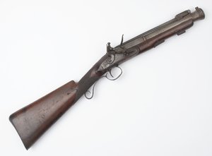 Blunderbuss com baioneta de primavera emitida para Voluntários Irlandeses, c.c.1815 (blunderbuss, flintlock)