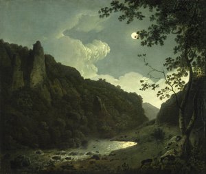 Dovedale ao luar de Joseph Wright of Derby