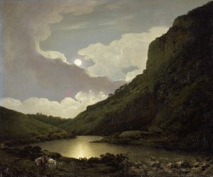 Matlock Tor de Moonlight, c.1777-80 (óleo sobre tela) de Joseph Wright of Derby