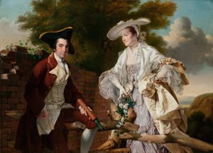 Retrato de Peter Perez Burdett e sua primeira esposa Hannah, 1765 de Joseph Wright of Derby