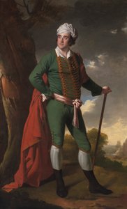 Retrato de um Homem, conhecido como o "Capitão Índio". de Joseph Wright of Derby