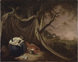 O Soldado Morto, c.1789 (óleo sobre tela) de Joseph Wright of Derby