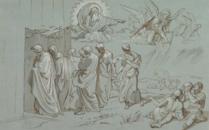 Deus Convoca Noé e Sua Família para a Arca, 1827 . de Joseph von Fuhrich