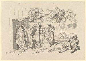 Deus Convoca Noé e Sua Família na Arca, 1827. de Joseph von Fuhrich