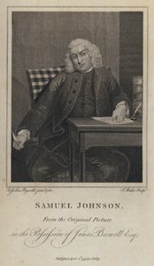 Samuel Johnson, escritor e lexicógrafo inglês (gravura) de Joshua (after) Reynolds