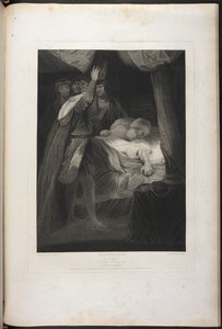Segunda parte do Rei Henrique VI, ato III, cena III - Rei Henrique, Salisbury e Warwick; o Cardeal na cama de Joshua (after) Reynolds