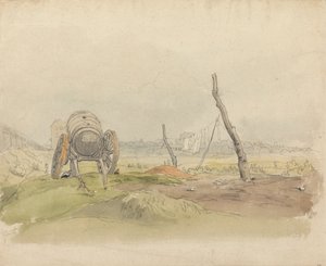 Paisagem com carrinho de água e linha de roupa de Joshua Cristall