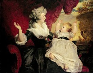 Georgiana, Duquesa de Devonshire com a sua filha mais nova Lady Georgiana Cavendish (óleo sobre tela) de Joshua Reynolds