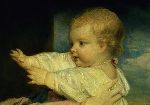 Retrato, de, caroline, duquesa, de, marlborough, com, dela, filha, senhora, caroline, spencer, detalhe, óleo, ligado, tela 1764-67, detalhe, de, 91073