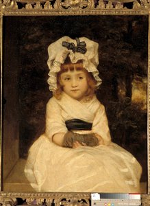 Retrato de Penelope Boothby Uma menina que parece reveladora senta-se muito sabiamente. Pintura de Joshua Reynolds (1723-1792), cerca de 1788 Private Collection de Joshua Reynolds