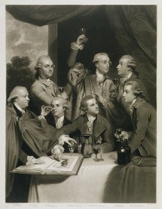 Sir William Hamilton (1730-1803) com outros conhecedores, Encontro da Sociedade dos Diletantes de Joshua Reynolds