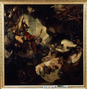 O infante Hércules estrangulando as serpentes, 1786-88 de Joshua Reynolds