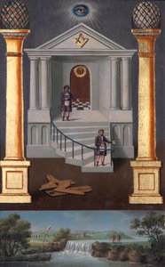 Placa de rastreamento maçônico de segundo grau, 1819 de Josiah Bowring