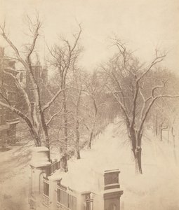 Cena de neve em Boston Common, década de 1850 (foto)
