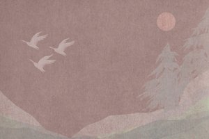 Pássaros sobre a lua da floresta de Josie George