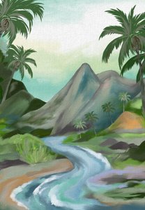 Rio de montanha tropical de Josie George