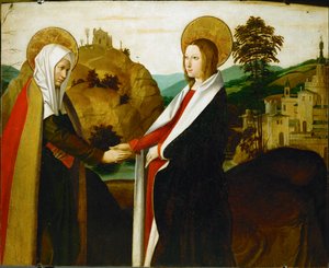 A Visitação (pintura sobre madeira) de Josse (fl.1493-1508) Lieferinxe