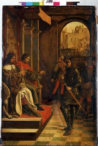 ""São Sebastien diante do imperador Diocleciano e Maximiano"" (São Sebastião diante dos imperadores Diocleciano e Maximiano). Os imperadores romanos Diocleciano (Gaius Aurelius Valerius Diocletianus, 245-316) e Maximian Hercules (Marcus Aurelius Valerius M