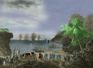 O caixão de Napoleão deixa Santa Helena de Josse Photo