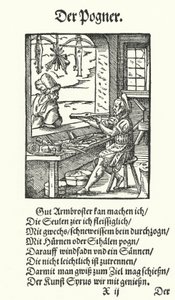 O Crossbow Maker (gravura) de Jost (after) Amman