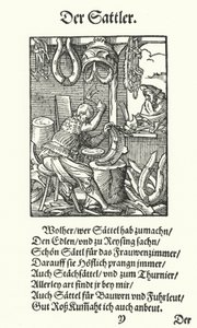 O Saddler (gravura) de Jost (after) Amman