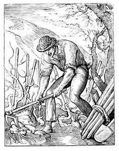 O Viticultor (litho) (foto a p/b) de Jost (after) Amman