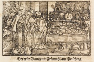 Um novo livro de receitas de Marx Rumpolt. O primeiro livro de receitas alemão ilustrado, 1604.