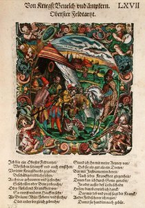 Cirurgia militar, de "Kriegsbuch dritter theil von Schantzen und Befestungen" de Leonhardt Fronsperger (c.1520-75) 1573 (xilogravura colorida) de Jost Amman