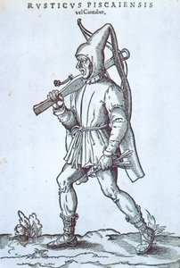 Camponês do Monte Cantabrico, de Jost Amman, Espanha Gravura do Século XVI de Jost Amman