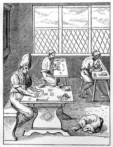 Fabricante de pinos e agulhas, c1559-1591 de Jost Amman