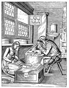 A Oficina do Fabricante de Fechos, século XVI de Jost Amman