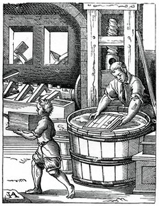 O fabricante de papel, século XVI, 1870 de Jost Amman