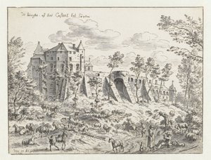 Castelo de Leuven, 1675 (caneta e tinta no papel)