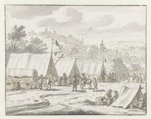 Vista de um acampamento do exército de Willem III perto de Lembeek, Brabante Flamengo