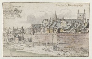 Vista das Paredes de Maastricht com o Onze-Lieve-Vrouwekerk no Fundo