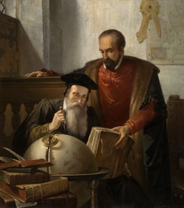 Mercator e Ortelius (óleo sobre tela) de Jozef (1816 88) Bellemans