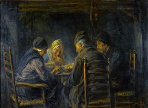 Comedores de batata - Les mangeurs de pommes de terre - Peinture de Jozef Israels (1824-1911) - c. 1902 - Óleo sobre tela - 119,5x151 - Gemeentemuseum Den Haag