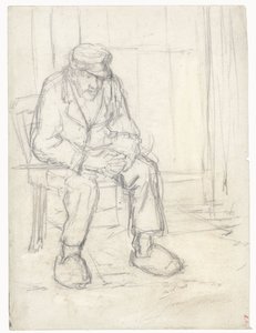 Um velho agricultor sentado