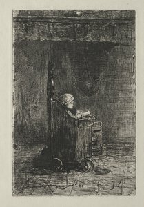 Bebê em sua cadeira. de Jozef Israëls