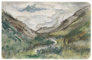 Vale com montanhas sobrecruzadas de Jozef Israëls